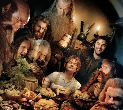 Hobbit character movie unexpected journey bilbo gandalf meal dwalves
